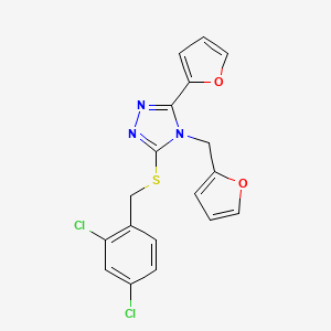 3-[(2,4-dichlorobenzyl)sulfanyl]-5-(furan-2-yl)-4-(furan-2-ylmethyl)-4H-1,2,4-triazole