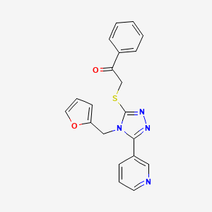 molecular formula C20H16N4O2S B3486032 2-{[4-(2-furylmethyl)-5-(3-pyridinyl)-4H-1,2,4-triazol-3-yl]thio}-1-phenylethanone 