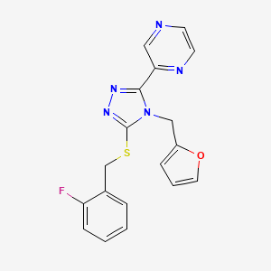 2-[5-[(2-fluorobenzyl)thio]-4-(2-furylmethyl)-4H-1,2,4-triazol-3-yl]pyrazine