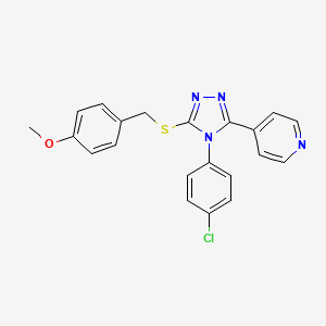 molecular formula C21H17ClN4OS B3486038 4-{4-(4-chlorophenyl)-5-[(4-methoxybenzyl)thio]-4H-1,2,4-triazol-3-yl}pyridine 