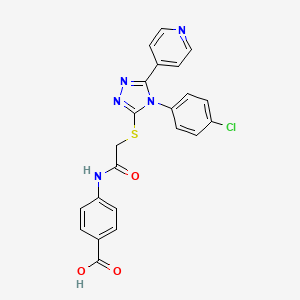 4-[({[4-(4-chlorophenyl)-5-(4-pyridinyl)-4H-1,2,4-triazol-3-yl]thio}acetyl)amino]benzoic acid