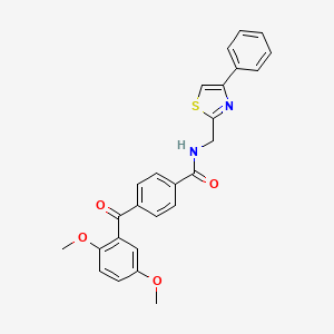 4-(2,5-dimethoxybenzoyl)-N-[(4-phenyl-1,3-thiazol-2-yl)methyl]benzamide