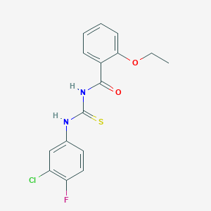 molecular formula C16H14ClFN2O2S B3486108 N-{[(3-chloro-4-fluorophenyl)amino]carbonothioyl}-2-ethoxybenzamide 