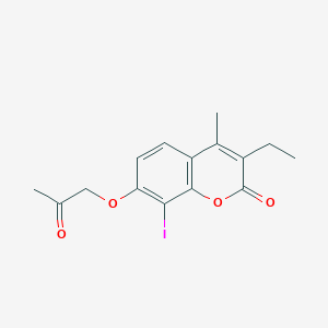 3-ethyl-8-iodo-4-methyl-7-(2-oxopropoxy)-2H-chromen-2-one