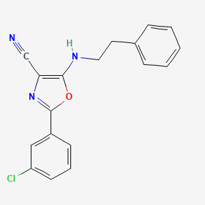 molecular formula C18H14ClN3O B3486164 2-(3-chlorophenyl)-5-[(2-phenylethyl)amino]-1,3-oxazole-4-carbonitrile 