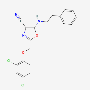 2-[(2,4-dichlorophenoxy)methyl]-5-[(2-phenylethyl)amino]-1,3-oxazole-4-carbonitrile