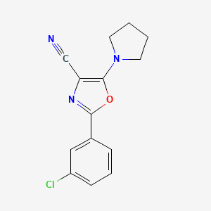 molecular formula C14H12ClN3O B3486168 2-(3-chlorophenyl)-5-(1-pyrrolidinyl)-1,3-oxazole-4-carbonitrile 