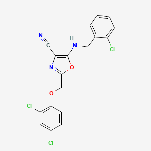 5-[(2-chlorobenzyl)amino]-2-[(2,4-dichlorophenoxy)methyl]-1,3-oxazole-4-carbonitrile