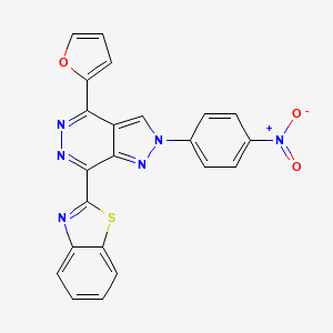 molecular formula C22H12N6O3S B3486170 2-[4-(2-FURYL)-2-(4-NITROPHENYL)-2H-PYRAZOLO[3,4-D]PYRIDAZIN-7-YL]-1,3-BENZOTHIAZOLE 