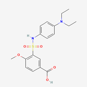 molecular formula C18H22N2O5S B3486190 3-[[4-(Diethylamino)phenyl]sulfamoyl]-4-methoxybenzoic acid 