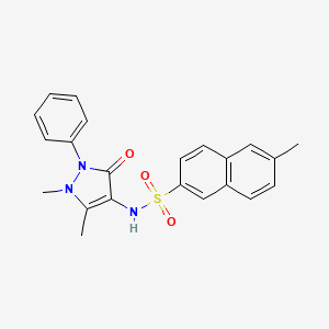 molecular formula C22H21N3O3S B3486229 N-(1,5-dimethyl-3-oxo-2-phenyl-2,3-dihydro-1H-pyrazol-4-yl)-6-methyl-2-naphthalenesulfonamide 