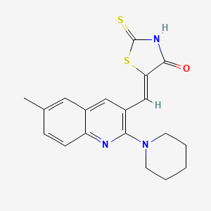 5-{[6-methyl-2-(1-piperidinyl)-3-quinolinyl]methylene}-2-thioxo-1,3-thiazolidin-4-one