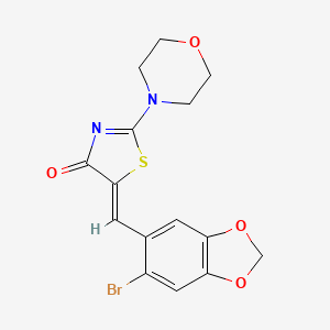 5-[(6-bromo-1,3-benzodioxol-5-yl)methylene]-2-(4-morpholinyl)-1,3-thiazol-4(5H)-one