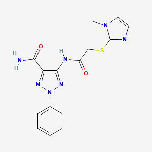 5-({2-[(1-methyl-1H-imidazol-2-yl)sulfanyl]acetyl}amino)-2-phenyl-2H-1,2,3-triazole-4-carboxamide