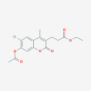 ethyl 3-[7-(acetyloxy)-6-chloro-4-methyl-2-oxo-2H-chromen-3-yl]propanoate