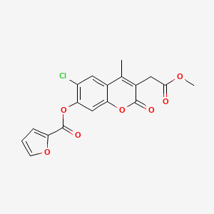 6-chloro-3-(2-methoxy-2-oxoethyl)-4-methyl-2-oxo-2H-chromen-7-yl furan-2-carboxylate