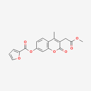 3-(2-methoxy-2-oxoethyl)-4-methyl-2-oxo-2H-chromen-7-yl furan-2-carboxylate