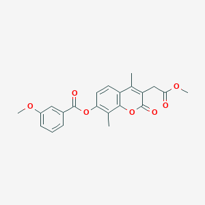 3-(2-methoxy-2-oxoethyl)-4,8-dimethyl-2-oxo-2H-chromen-7-yl 3-methoxybenzoate