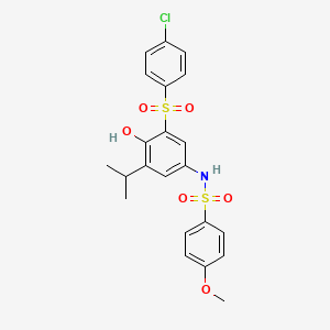 N-[3-(4-CHLOROBENZENESULFONYL)-4-HYDROXY-5-(PROPAN-2-YL)PHENYL]-4-METHOXYBENZENE-1-SULFONAMIDE