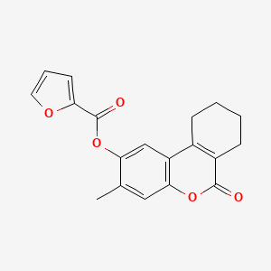 3-METHYL-6-OXO-6H,7H,8H,9H,10H-CYCLOHEXA[C]CHROMEN-2-YL FURAN-2-CARBOXYLATE