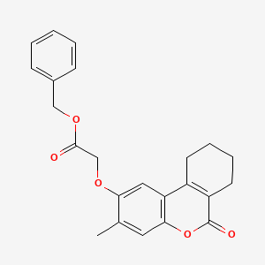 BENZYL 2-({3-METHYL-6-OXO-6H,7H,8H,9H,10H-CYCLOHEXA[C]CHROMEN-2-YL}OXY)ACETATE