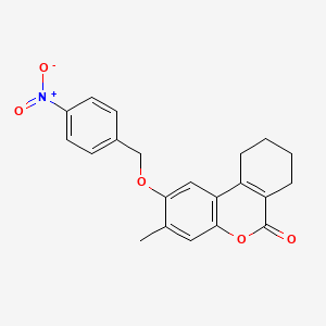 3-METHYL-2-[(4-NITROPHENYL)METHOXY]-6H,7H,8H,9H,10H-CYCLOHEXA[C]CHROMEN-6-ONE