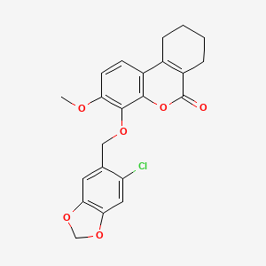 4-[(6-CHLORO-2H-1,3-BENZODIOXOL-5-YL)METHOXY]-3-METHOXY-6H,7H,8H,9H,10H-CYCLOHEXA[C]CHROMEN-6-ONE