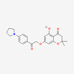 5-HYDROXY-2,2-DIMETHYL-7-{2-OXO-2-[4-(PYRROLIDIN-1-YL)PHENYL]ETHOXY}-3,4-DIHYDRO-2H-1-BENZOPYRAN-4-ONE