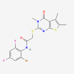 N-(2-bromo-4,6-difluorophenyl)-2-[(3,5,6-trimethyl-4-oxo-3,4-dihydrothieno[2,3-d]pyrimidin-2-yl)sulfanyl]acetamide