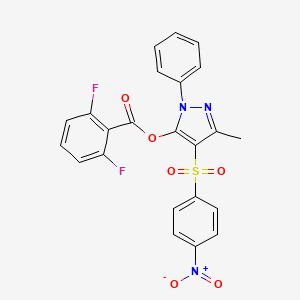 [5-methyl-4-(4-nitrophenyl)sulfonyl-2-phenylpyrazol-3-yl] 2,6-difluorobenzoate