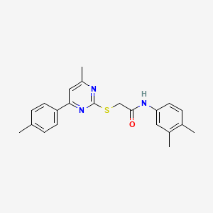 N-(3,4-dimethylphenyl)-2-{[4-methyl-6-(4-methylphenyl)-2-pyrimidinyl]thio}acetamide