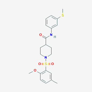 1-(2-methoxy-5-methylphenyl)sulfonyl-N-(3-methylsulfanylphenyl)piperidine-4-carboxamide