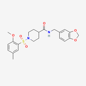 N-(1,3-benzodioxol-5-ylmethyl)-1-(2-methoxy-5-methylphenyl)sulfonylpiperidine-4-carboxamide