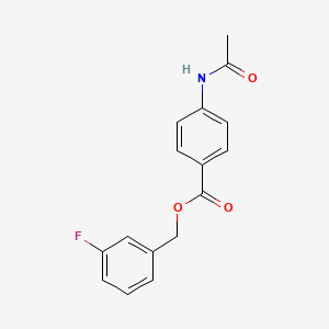 molecular formula C16H14FNO3 B3486589 3-fluorobenzyl 4-(acetylamino)benzoate 