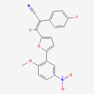 (E)-2-(4-fluorophenyl)-3-[5-(2-methoxy-5-nitrophenyl)furan-2-yl]prop-2-enenitrile