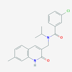 3-Chloro-N-[(2-hydroxy-7-methylquinolin-3-YL)methyl]-N-(propan-2-YL)benzamide