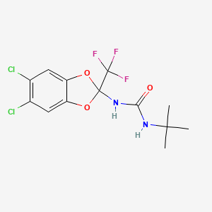 molecular formula C13H13Cl2F3N2O3 B3486682 N-(tert-butyl)-N'-[5,6-dichloro-2-(trifluoromethyl)-1,3-benzodioxol-2-yl]urea 