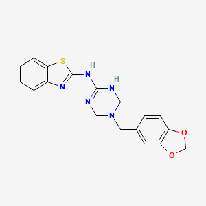 N-[5-(1,3-benzodioxol-5-ylmethyl)-1,4,5,6-tetrahydro-1,3,5-triazin-2-yl]-1,3-benzothiazol-2-amine