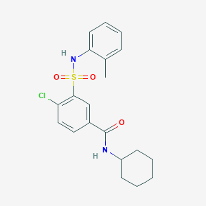 4-chloro-N-cyclohexyl-3-[(2-methylphenyl)sulfamoyl]benzamide