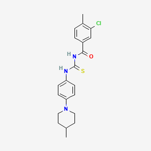 3-chloro-4-methyl-N-({[4-(4-methyl-1-piperidinyl)phenyl]amino}carbonothioyl)benzamide