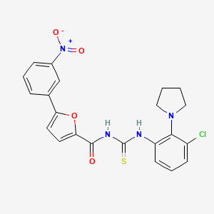 N-({[3-chloro-2-(1-pyrrolidinyl)phenyl]amino}carbonothioyl)-5-(3-nitrophenyl)-2-furamide