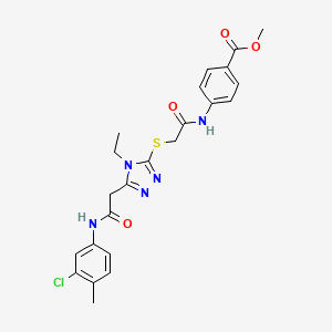 methyl 4-({[(5-{2-[(3-chloro-4-methylphenyl)amino]-2-oxoethyl}-4-ethyl-4H-1,2,4-triazol-3-yl)sulfanyl]acetyl}amino)benzoate