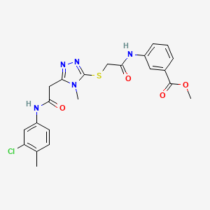 Methyl 3-[[2-[[5-[2-(3-chloro-4-methylanilino)-2-oxoethyl]-4-methyl-1,2,4-triazol-3-yl]sulfanyl]acetyl]amino]benzoate