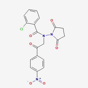 molecular formula C19H14ClN3O6 B3486780 2-chloro-N-(2,5-dioxo-1-pyrrolidinyl)-N-[2-(4-nitrophenyl)-2-oxoethyl]benzamide 