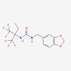 1-(2H-1,3-BENZODIOXOL-5-YLMETHYL)-3-[1,1,1-TRIFLUORO-2-(TRIFLUOROMETHYL)BUTAN-2-YL]UREA