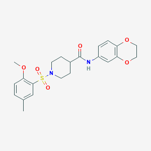 N-(2,3-dihydro-1,4-benzodioxin-6-yl)-1-(2-methoxy-5-methylphenyl)sulfonylpiperidine-4-carboxamide