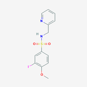 molecular formula C13H13IN2O3S B3486880 3-iodo-4-methoxy-N-(pyridin-2-ylmethyl)benzenesulfonamide 