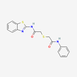 2-[2-(1,3-benzothiazol-2-ylamino)-2-oxoethyl]sulfanyl-N-phenylacetamide