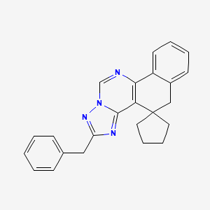 molecular formula C24H22N4 B3486937 2-benzyl-5H-spiro[benzo[h][1,2,4]triazolo[1,5-c]quinazoline-4,1'-cyclopentane] 