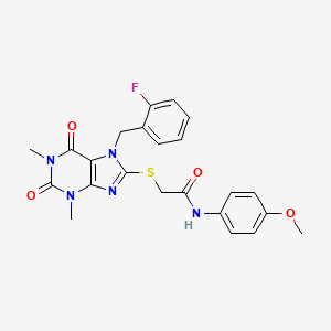 2-{[7-(2-fluorobenzyl)-1,3-dimethyl-2,6-dioxo-2,3,6,7-tetrahydro-1H-purin-8-yl]thio}-N-(4-methoxyphenyl)acetamide